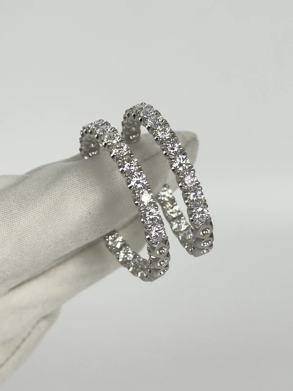 GRAFF ROUND DIAMOND HOOP EARRINGS 14.17 CT GE9584 2