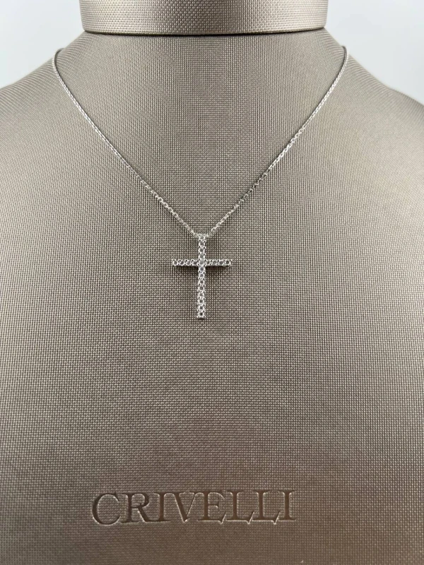 Crivelli Колье крест из белого золота с бриллиантами 0,330 CT 024-0630-4/24832672 2