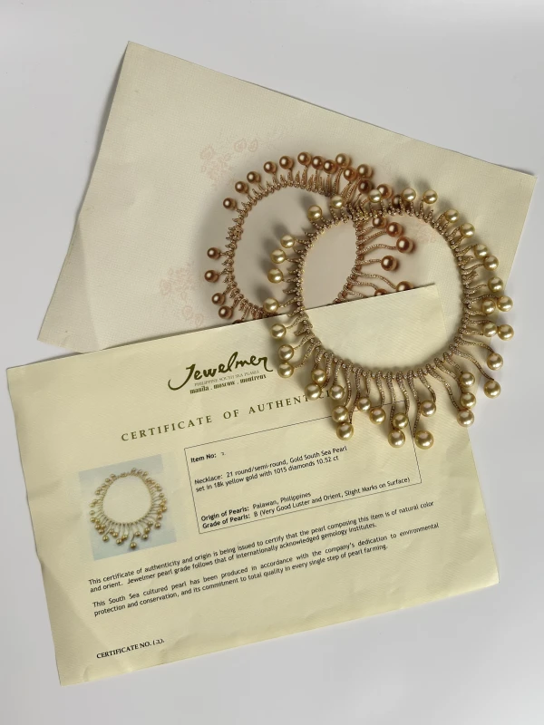 СЕРЬГИ NO NAME DIAMOND 10.52 CT and PEARL 9.75 - 12.78 NECKLACE NN0804 7