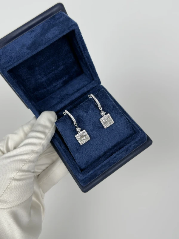 СЕРЬГИ NO NAME PRINCESS DIAMOND 2.51 - 2.51 CT F-H/VS2-VS1 EARRINGS (GIA) NN2.51-2.51ct F-H/VS2-VS1 GIA 6