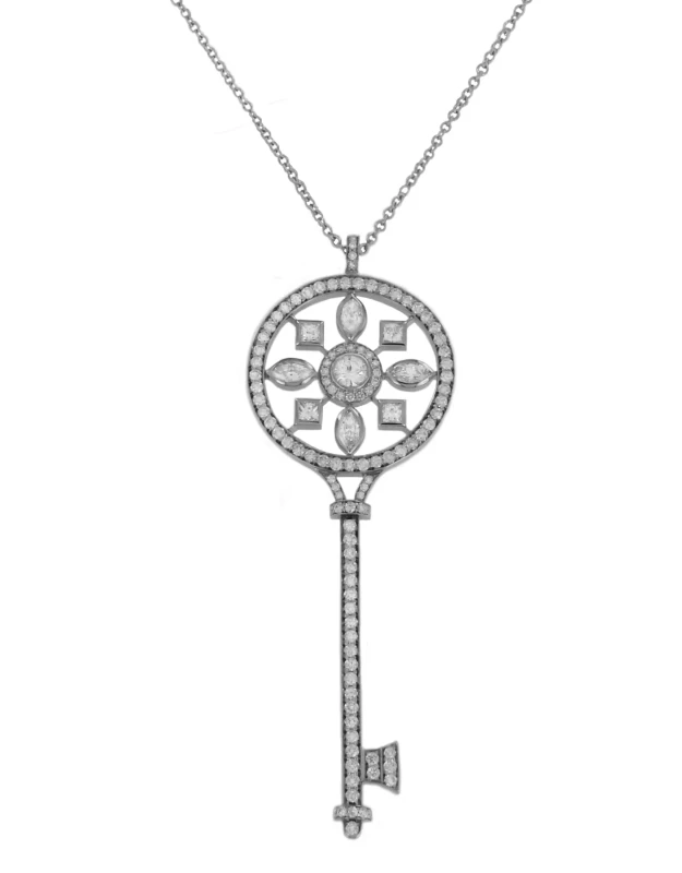 TIFFANY & CO. KALEIDOSCOPE KEY PENDANT IN PLATINUM WITH CHAIN