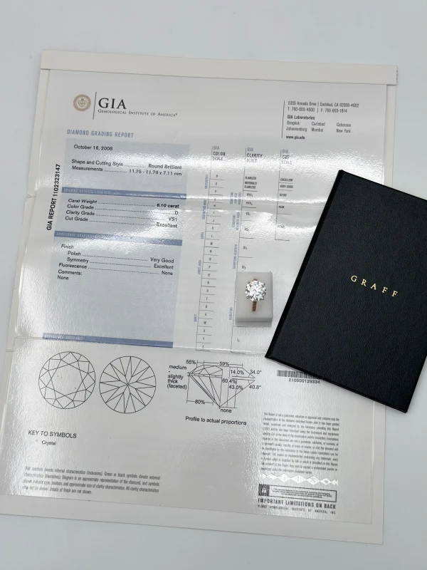 Graff FLAME PLATINUM & ROSE GOLD DIAMOND RING 6.10 CT D/VS1 (SIZE 48) RPVP01 4