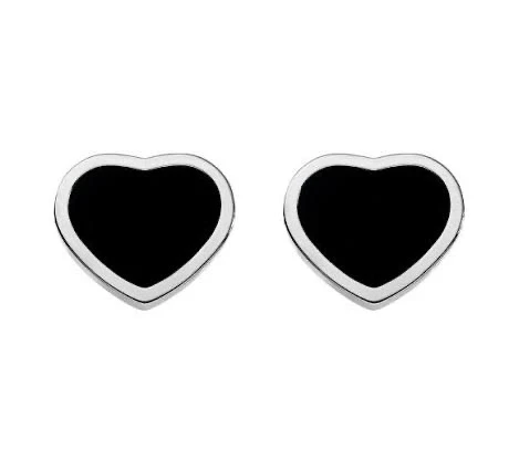 HAPPY HEARTS ONYX EARRINGS