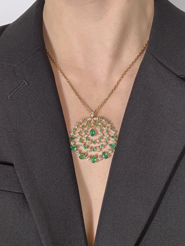 DeRosa EMERALD & DIAMOND NECKLACE N24498996B 2