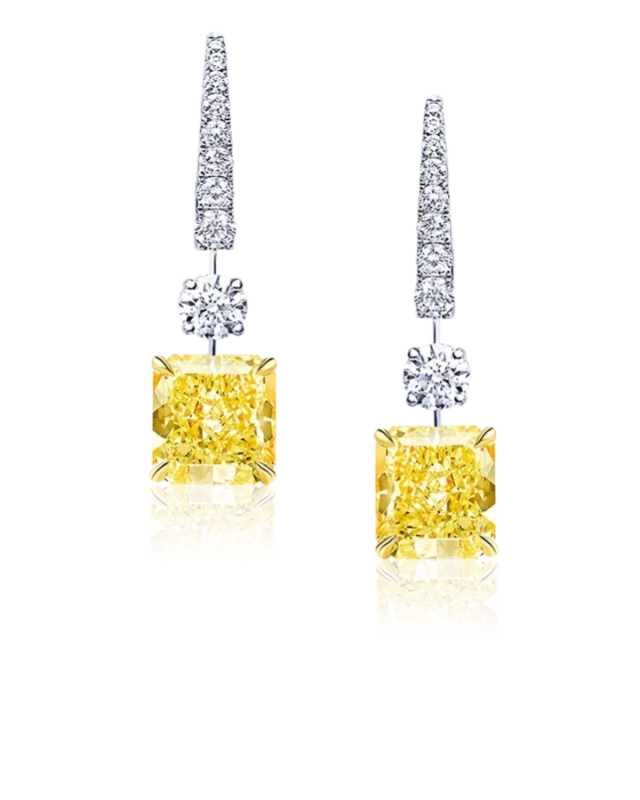 DIAMOND EARRINGS 5.01 - 5.02 CT FY/VS1-VVS2 (GIA)