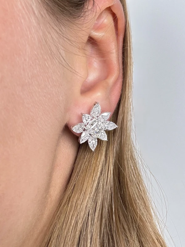 Earrings without a brand DIAMOND 2.01 - 2.01 CT G/VVS2-VS2 EARRINGS (GIA) EXEXEX 653-653 NN2.01-2.01 2