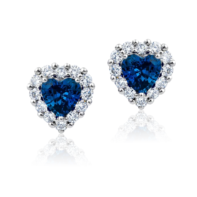 HEART SAPPHIRE ICON STUD EARRINGS 0.87-0.78 CT