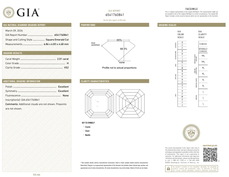 No name ASSCHER DIAMOND 2.01-2.01 CT H/VS2 EARRINGS (GIA) EXEX NN2.01-2.01 H/VS2 3