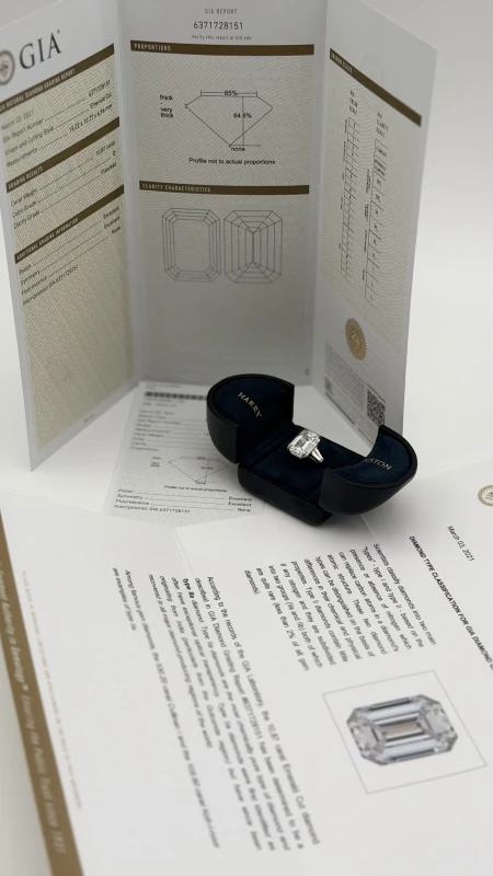 Harry Winston EMERALD-CUT DIAMOND 10.87 CT FL EX EX 10.87 FL 7