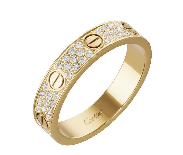 LOVE WEDDING BAND, DIAMOND-PAVED (SIZE 53)
