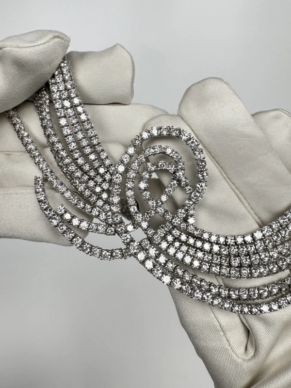 No name ROUNDS DIAMONDS 38.29 CT NECKLACE NN48.53 CT 5