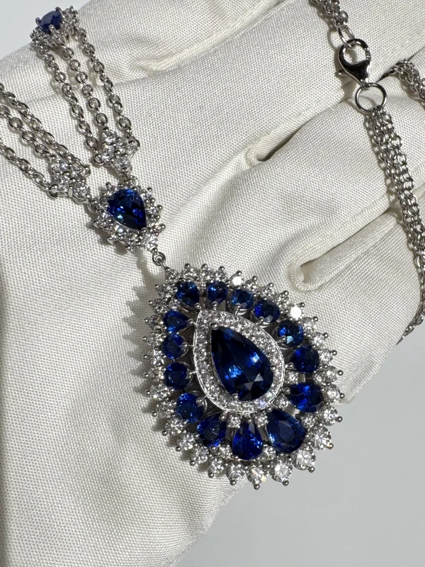 Verdi Jewellery SAPPHIRES AND DIAMOND NECKLACE KA732 4