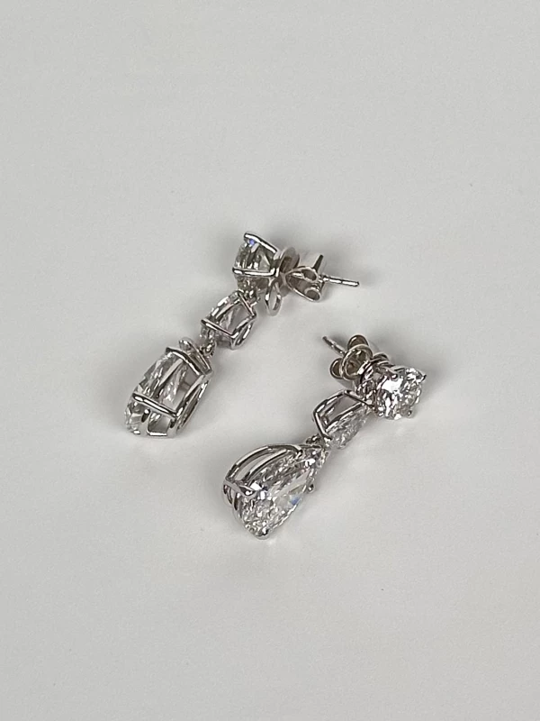 Earrings without a brand PEAR DIAMOND 3.01 - 3.01 CT G/VVS-VS EARRINGS (GIA) NN3.01-3.01GIA 5