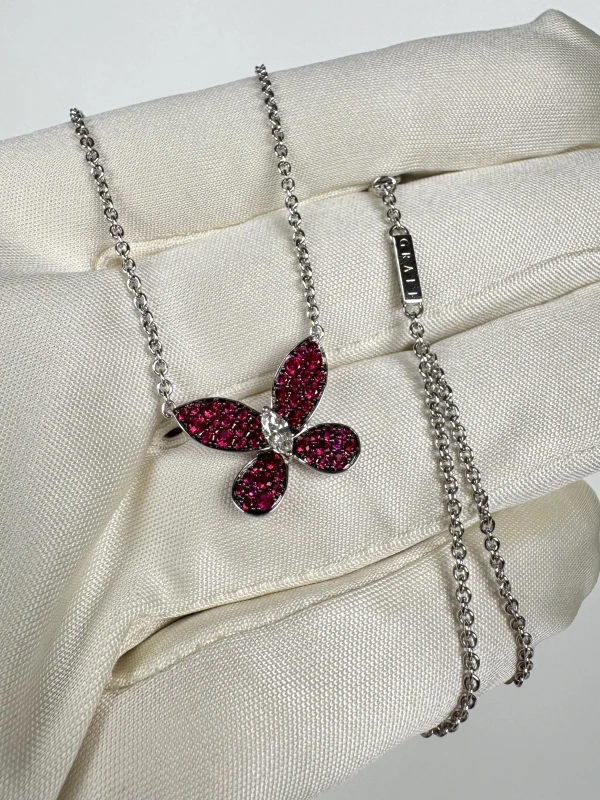 GRAFF PAVE BUTTERFLY PENDANT RGP 0.57 CT 3