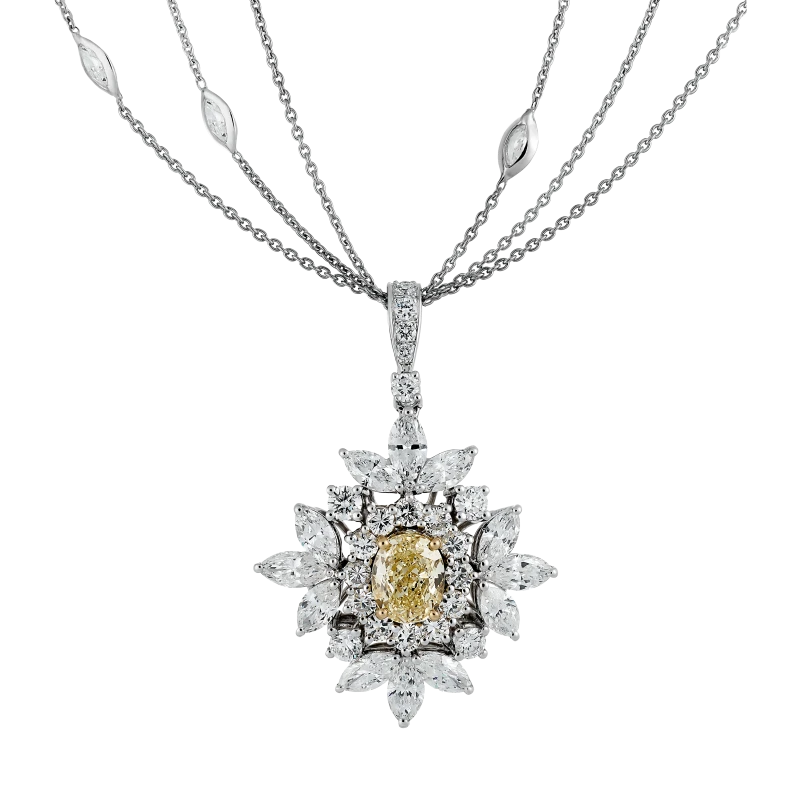 OVAL DIAMOND 1.14 CT FANCY YELLOW/VS1 NECKLACE