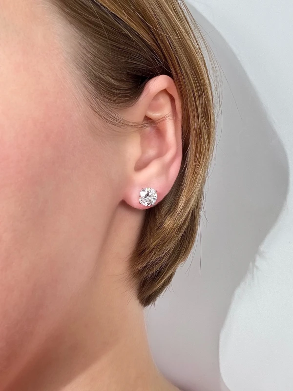 Cartier Round Diamond  1.75-1.75ct E/IF-F/VS1 Earrings C1.75-1.75ct E/IF-F/VS1 2