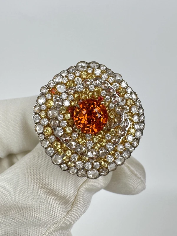 Earrings without a brand SPESSARTITE GARNET 2.20 CT RING (SIZE 53) NN2.20 CT 2