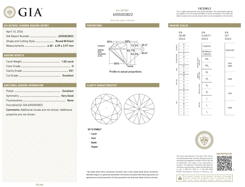 Earrings without a brand ROUND DIAMOND 1.00-1.00 CT H/VS1 EARRINGS (GIA) 2215-nn1.00-1.00 H/VS1 2