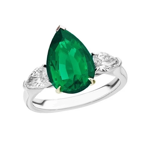 No name КОЛЬЦО С ИЗУМРУДОМ 3.03. СТ INTENSE SLIGHTLY BLUISH GREEN/SI1 3.03 CT