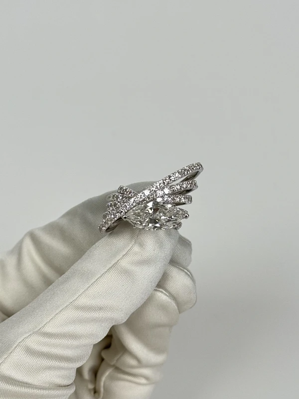 СЕРЬГИ NO NAME MARQUISE DIAMOND 4.19 CT H/I1 RING NN4.19CT 2