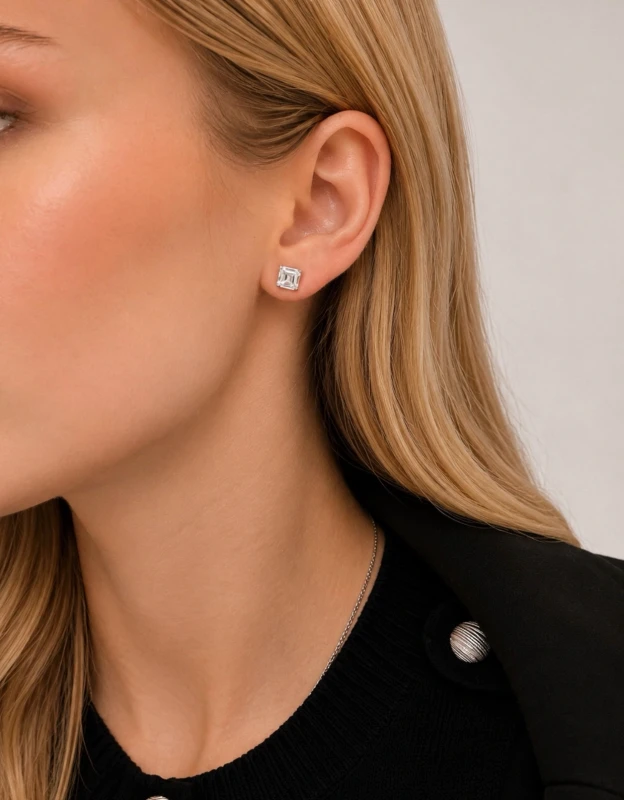 Earrings without a brand ASSCHER DIAMOND 1.50-1.51 CT H/VS1 EARRINGS (GIA) NN1.50-1.51 CT H/VS1 2