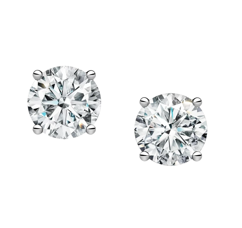 ROUND DIAMOND 1.06-1.02 CT I/VS2 EARRINGS (GIA)