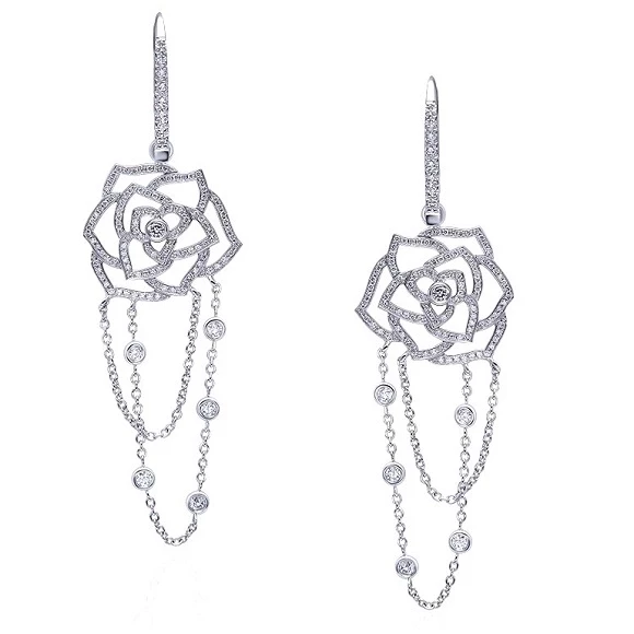 Piaget ROSE, WHITE GOLD AND DIAMONDS DROP EARRINGS G38V0046