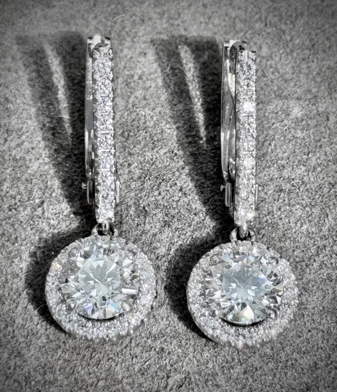 Earrings without a brand DIAMOND 2.01 - 2.05 CT E/VVS2 EARRINGS (GIA) NN2.01-2.05CT 3