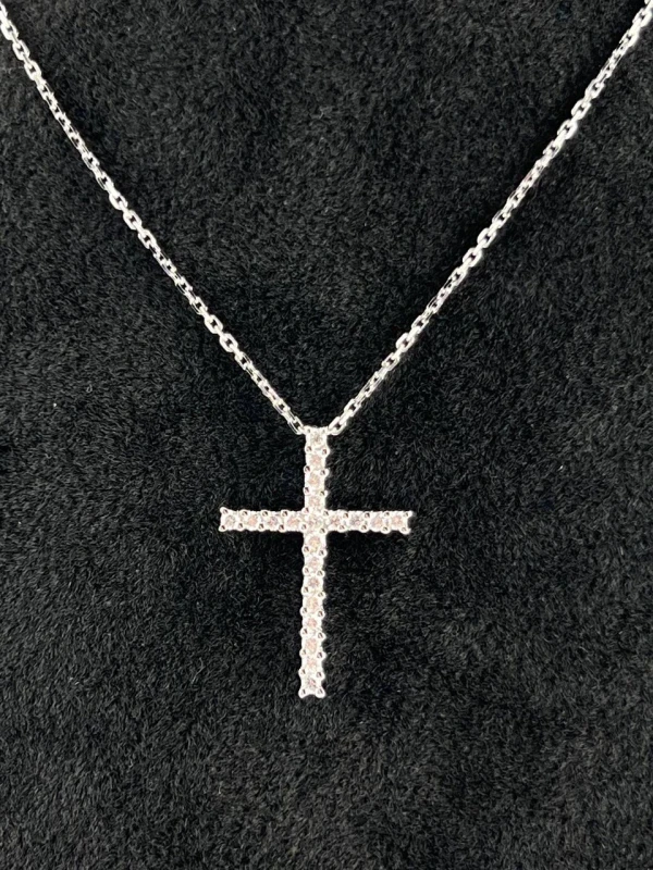 Crivelli Колье крест из белого золота с бриллиантами 0,330 CT 024-0630-4/24832672 3