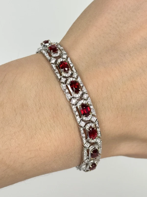 Earrings without a brand OVAL RUBY 9.45 CT BRACELET RUBY 9.45 CT 4