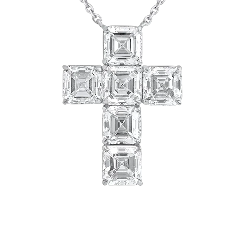 ASHER DIAMOND 4.20 CT G-H/VVS-VS CROSS PENDANT