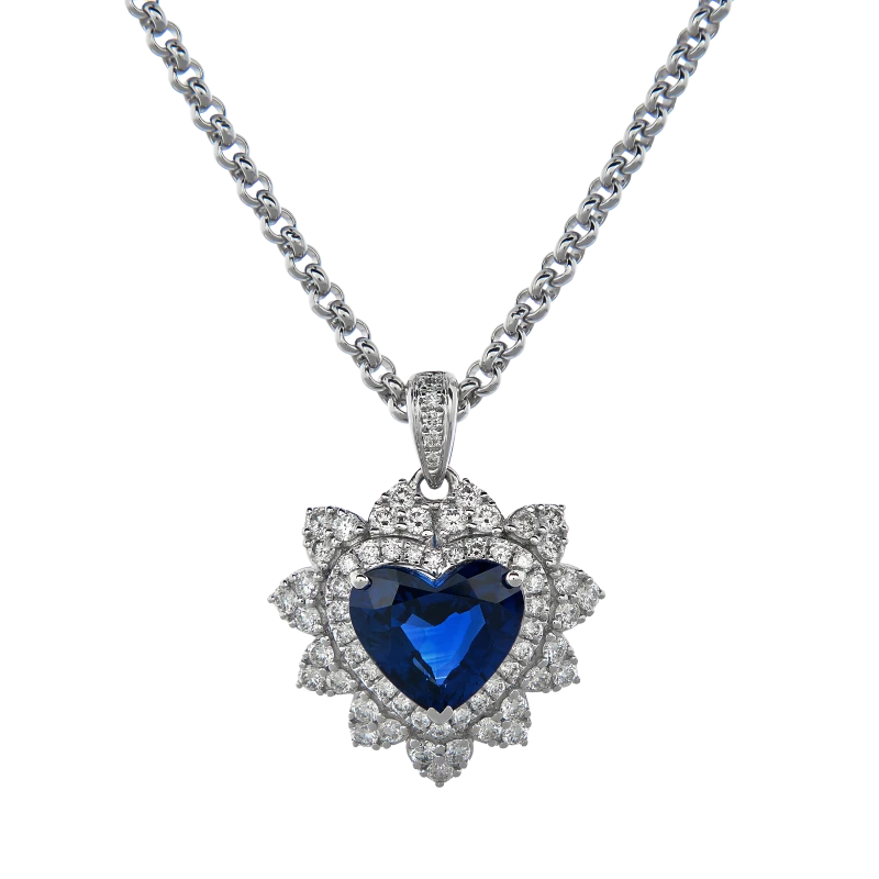Earrings without a brand SAPPHIRE HEART 2.82 CT PENDANT,  ROYAL BLUE NNS2.82 CT 1