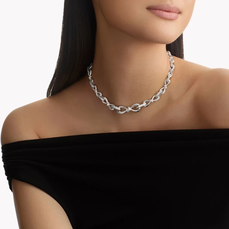 Graff Tilda's Bow Diamond Link Necklace RGN975 2