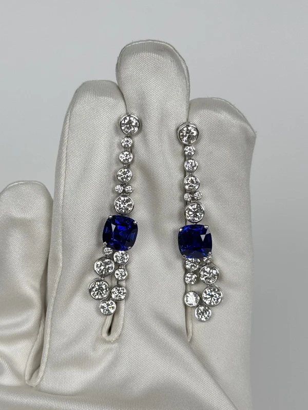 GRAFF SAPPHIRES 9.46 CT & DIAMOND EARRINGS GE9.46CT 2