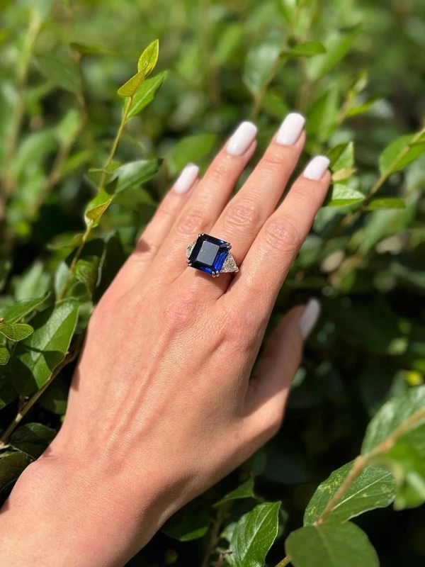 RalfDiamonds SAPHIRE RING 15.19 CT DEEP BLUE D-308714 3