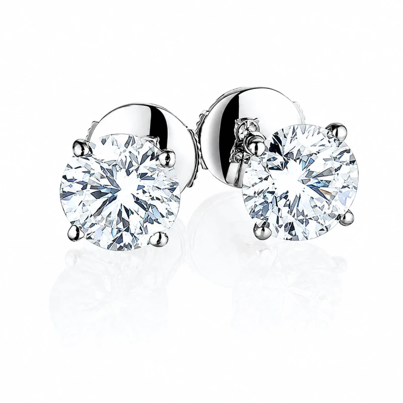 ROUND DIAMOND 1.00-1.00 CT H/VS1 EARRINGS (GIA)