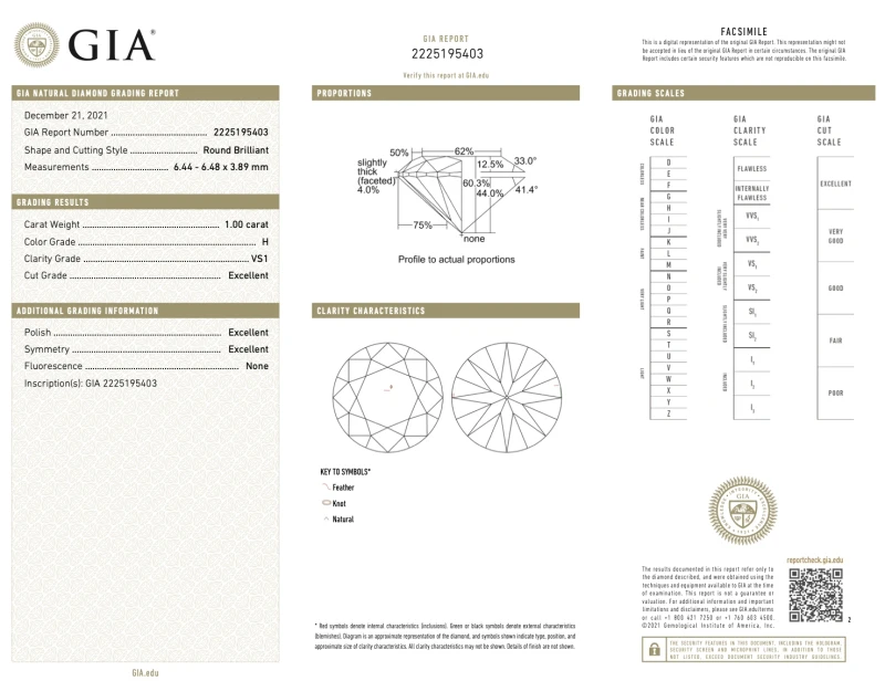 No name ROUND DIAMOND 1.00-1.01 CT H/VS1 EARRINGS (GIA) 217222-NN1.00-1.01 CT H/VS1 3