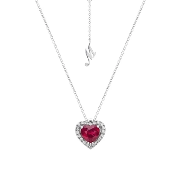 COLOR, RUBY AND DIAMONDS PENDANT