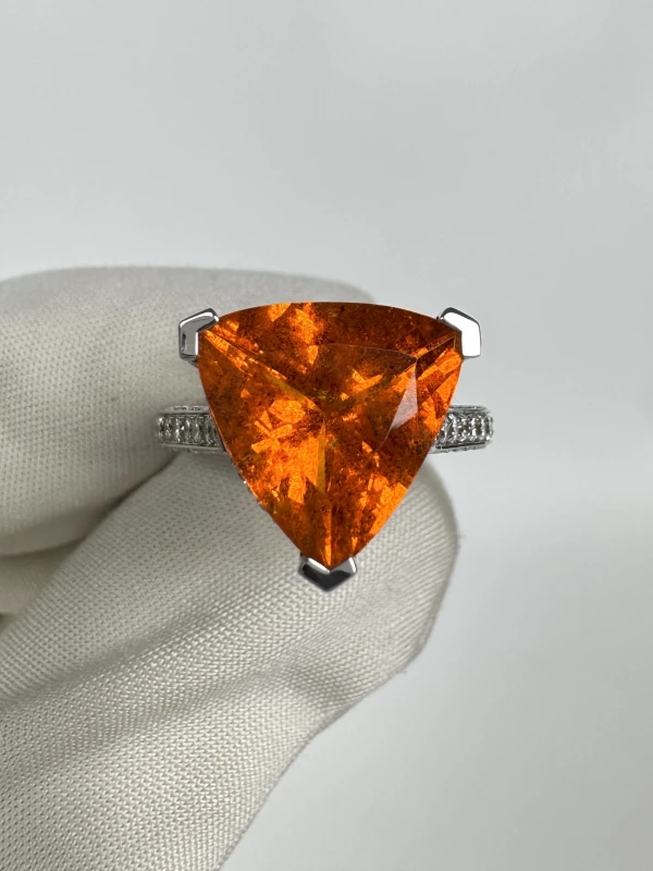 No name NATURALE SPESSARTITE GARNET 8.00 CT RING (SIZE 51) NN8.00 CT 2