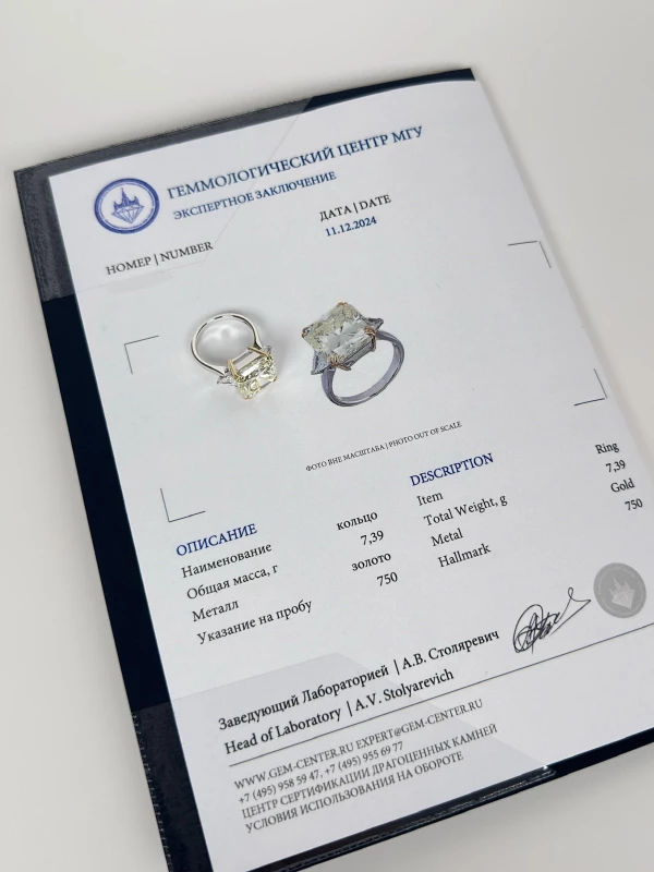 Earrings without a brand Radiant Diamond 11.10 ct N VS1 11.10 ct N VS1 7