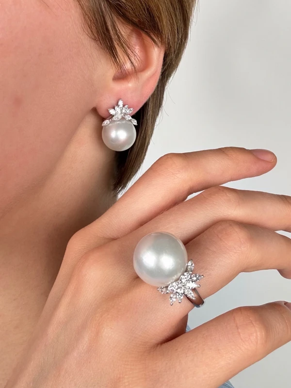 RalfDiamonds PEARL 14.9 MM EARRINGS RDE149 8