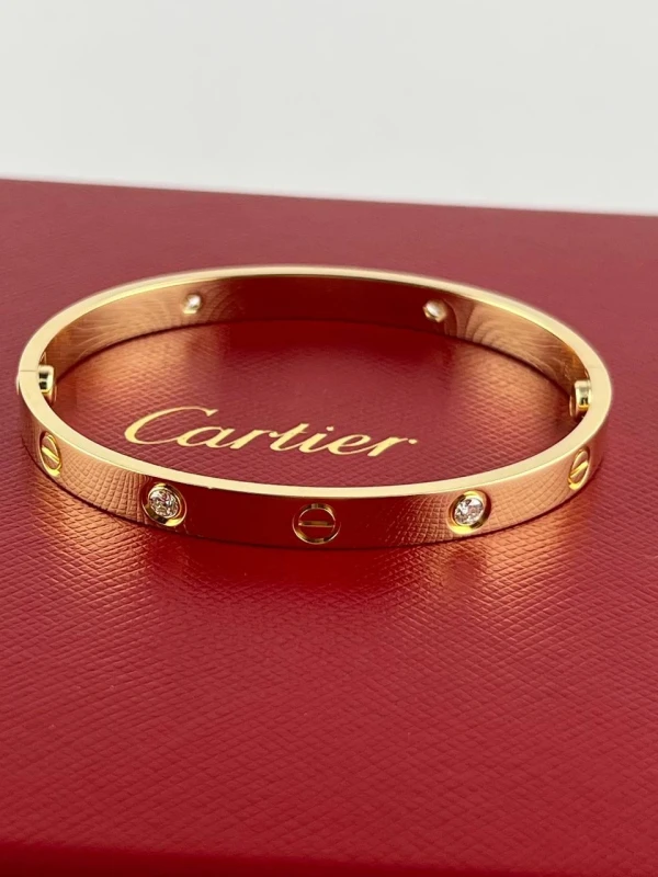 Cartier LOVE BRACELET, 4 DIAMONDS, YELLOW GOLD (SIZE 17) B6035917 3