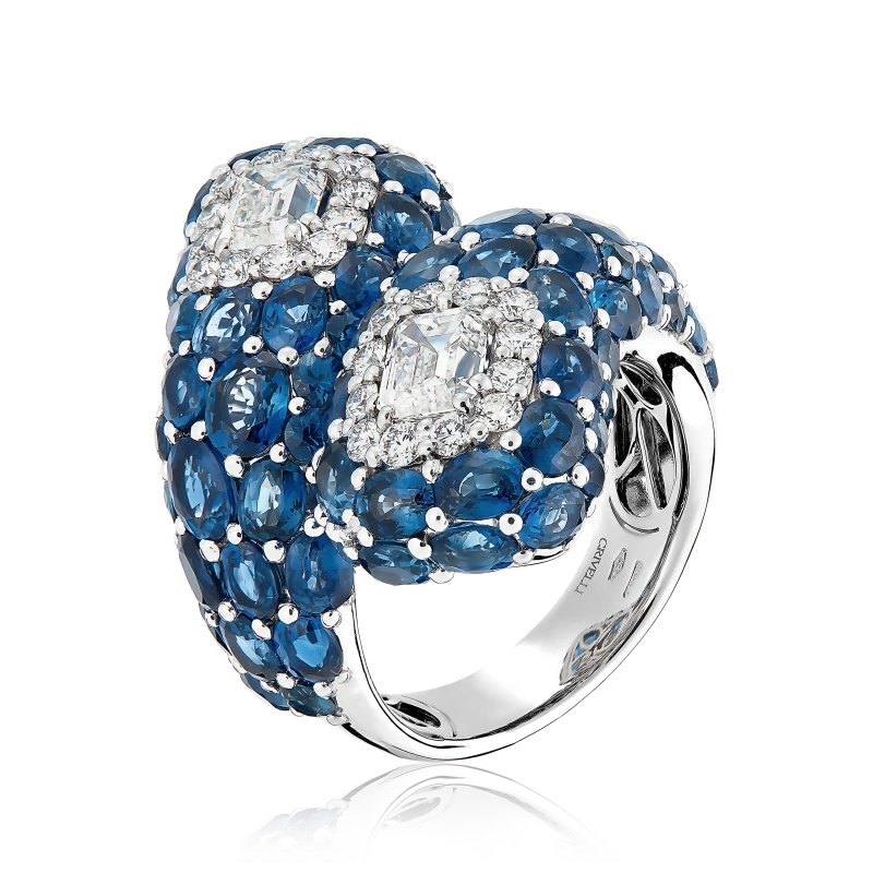 CRIVELLI SAPPHIRE & DIAMOND RING (SIZE 61) 000-3635ns 1