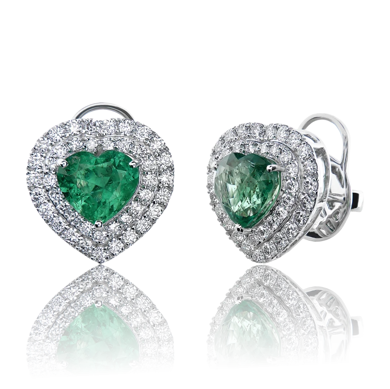 EMERALD 2.92 CT EARRING