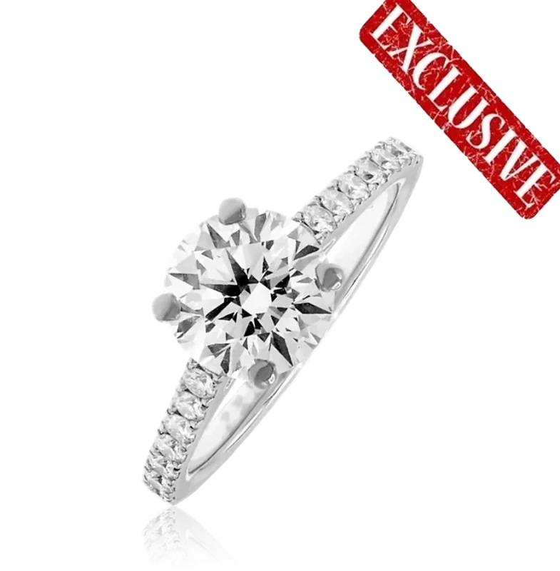 ROUND DIAMOND 3.08 CT FLAWLESS/D RING (NEW)