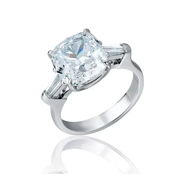 Earrings without a brand CUSHION DIAMOND 4.00 CT F/VVS2 RING (GIA) NN4.00CT 1