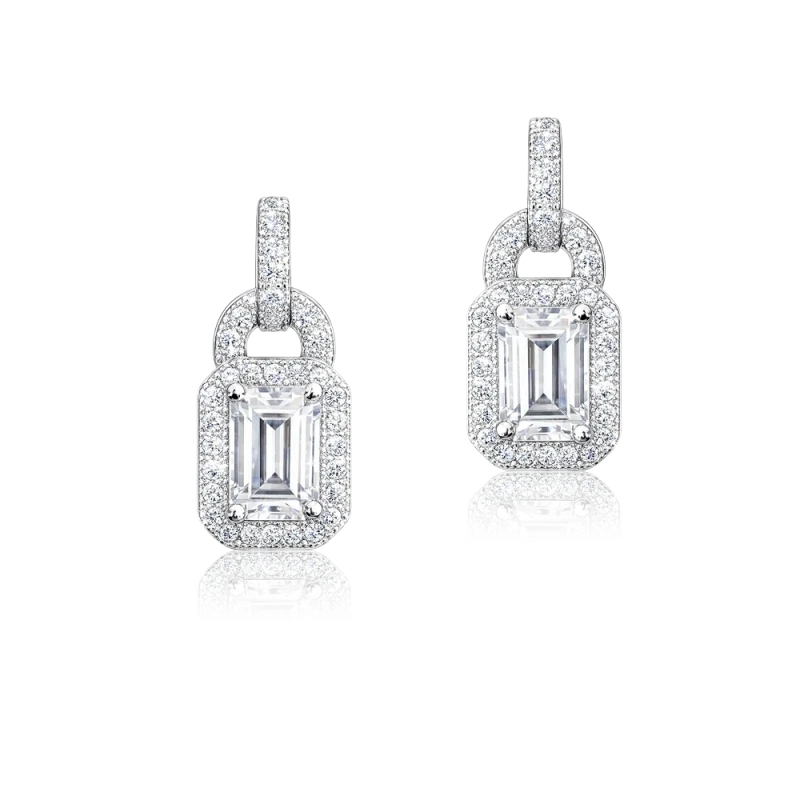 Earrings without a brand EMERALD DIAMOND 2.01-2.01 CT F/VS2 (GIA) 118218 1