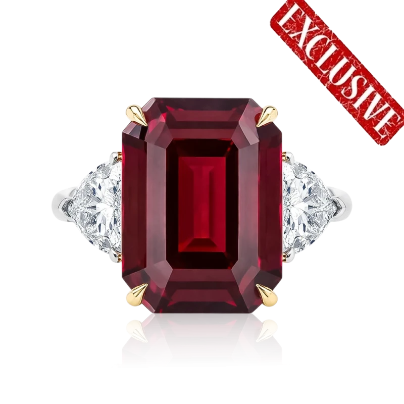 MOZAMBIQUE RUBY 16.75 CT VIVID TO DEEP RED RING (No hited) (GRS)