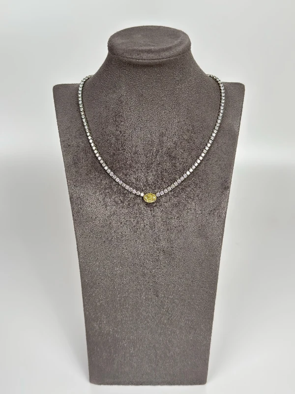 DeRosa OVAL 3.00 CT FANCY LIGHT YELLOW/VS2 DIAMOND NECKLACE N17501246B 3