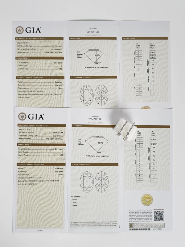 Earrings without a brand OVAL DIAMOND 2.01 - 2.01 CT E/VS2 EARRINGS (GIA) 2.01-2.01e/vs 6